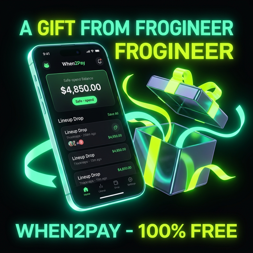 When2Pay App UI Preview by Frogineer
